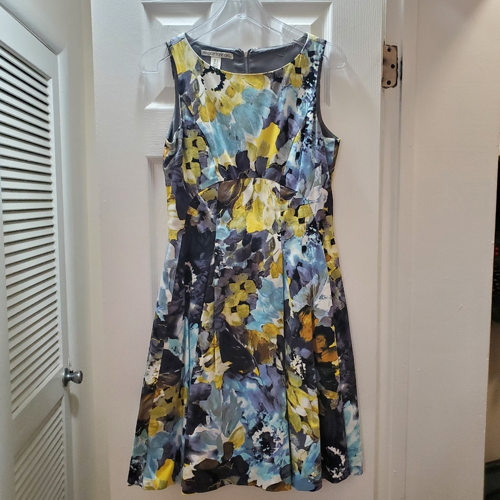 Maggy London Blue and Yellow Dress